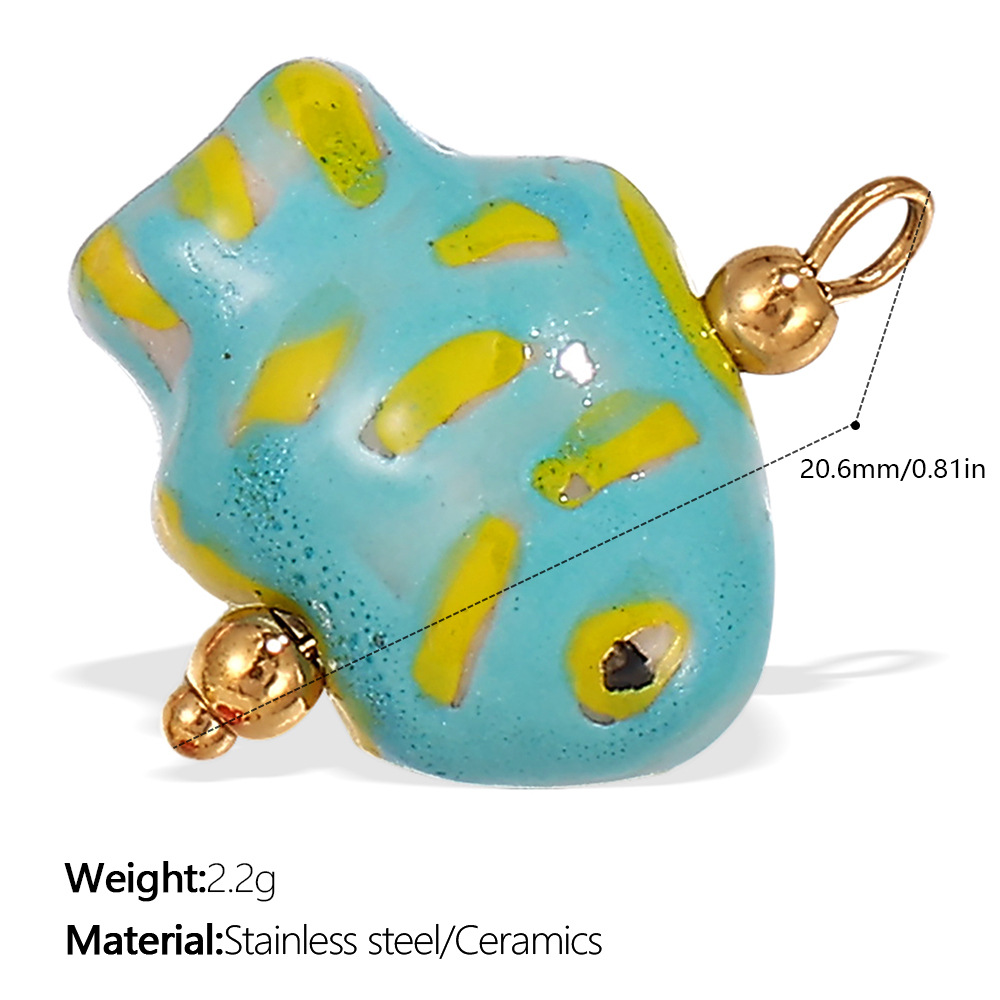 Pj356byg blue and yellow ceramic pendant