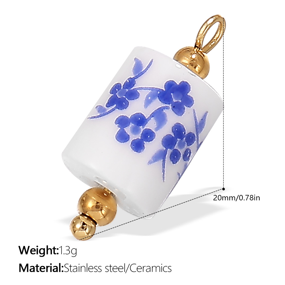 12:Pj360bewg blue and white ceramic pendant