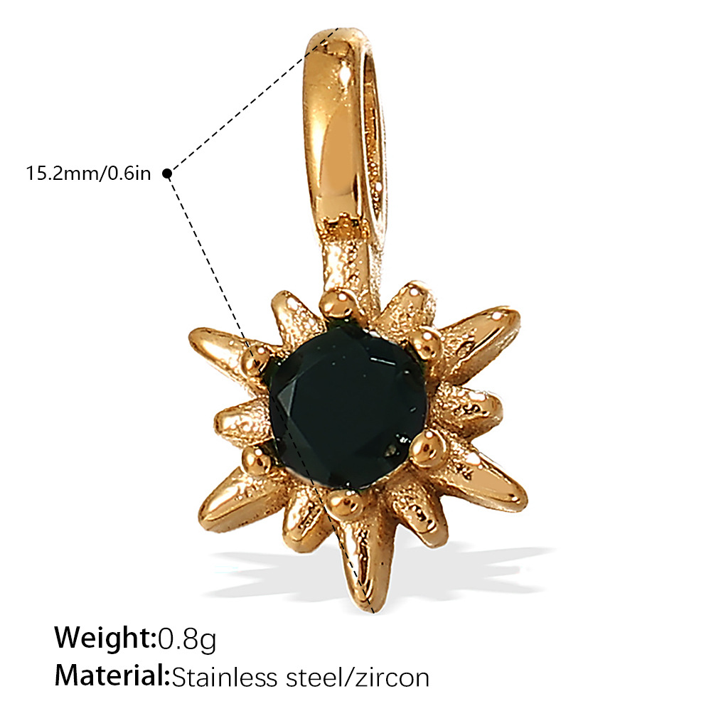 Pj463bkg black zirconium gold pendant