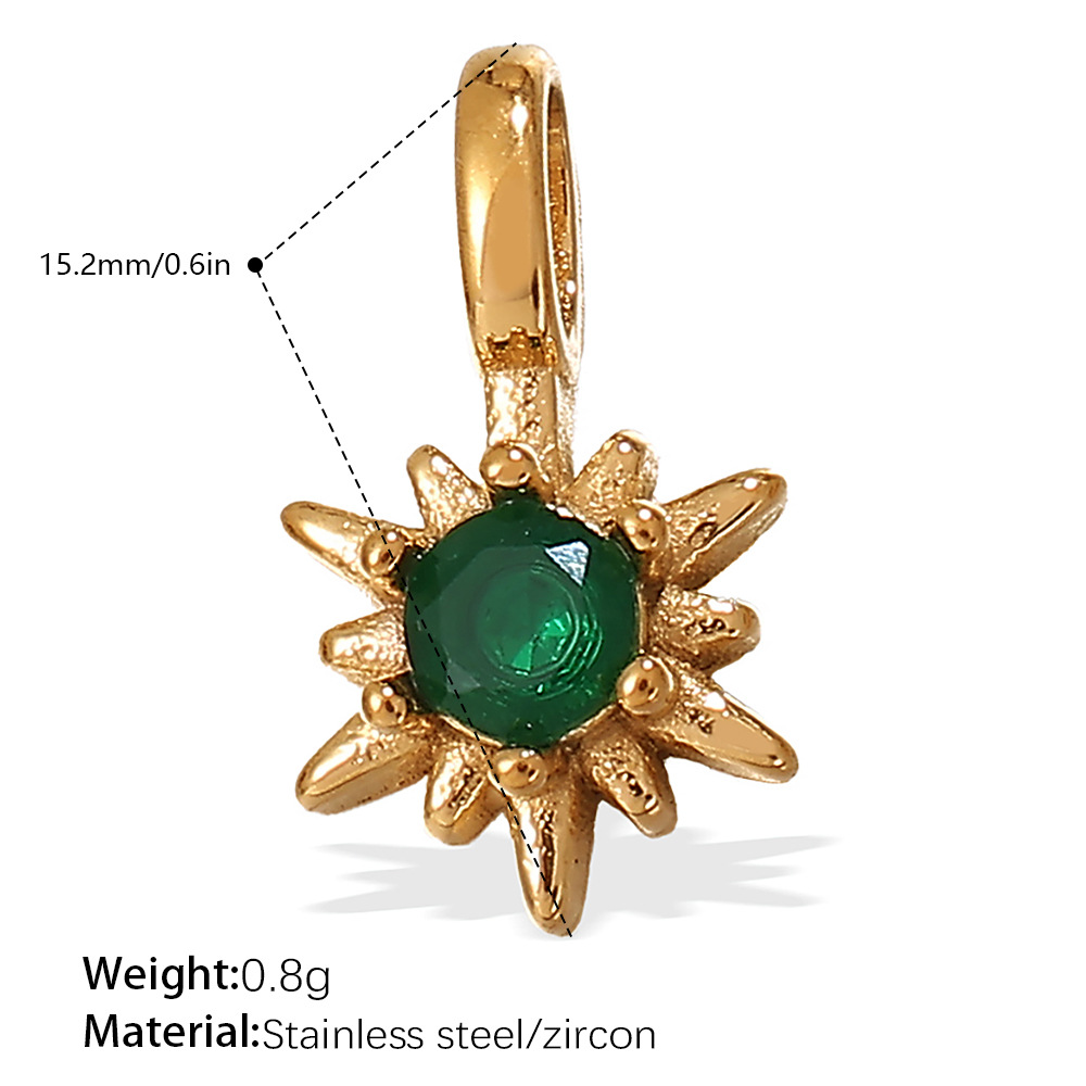Pj463gng green zirconium gold pendant