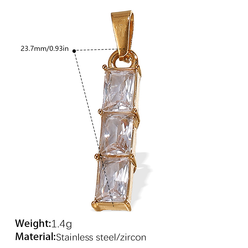 Pj467weg white zirconium gold pendant