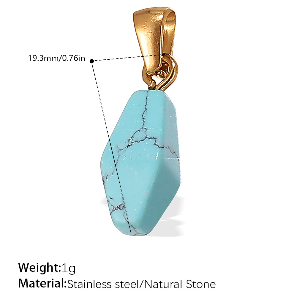 Pj470beg blue turquoise gold pendant