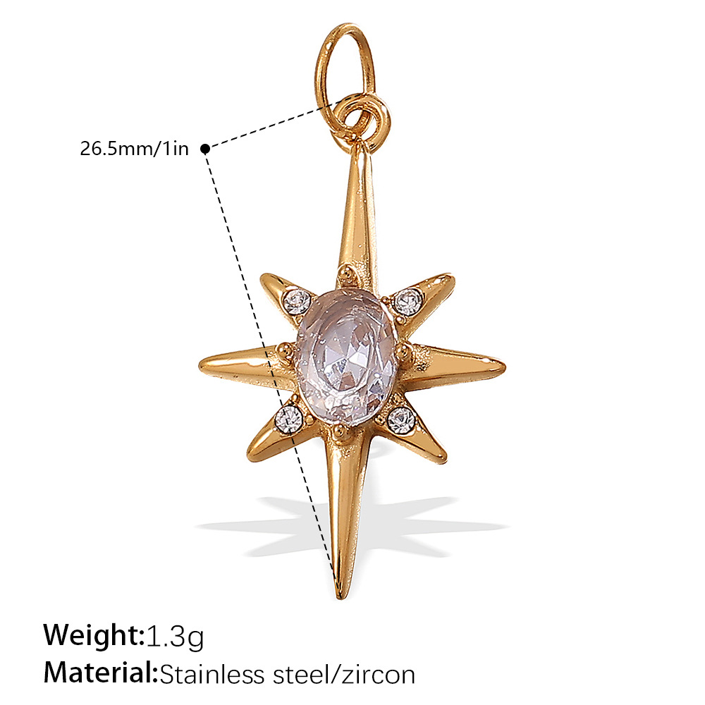 Pj471weg white zirconium gold pendant