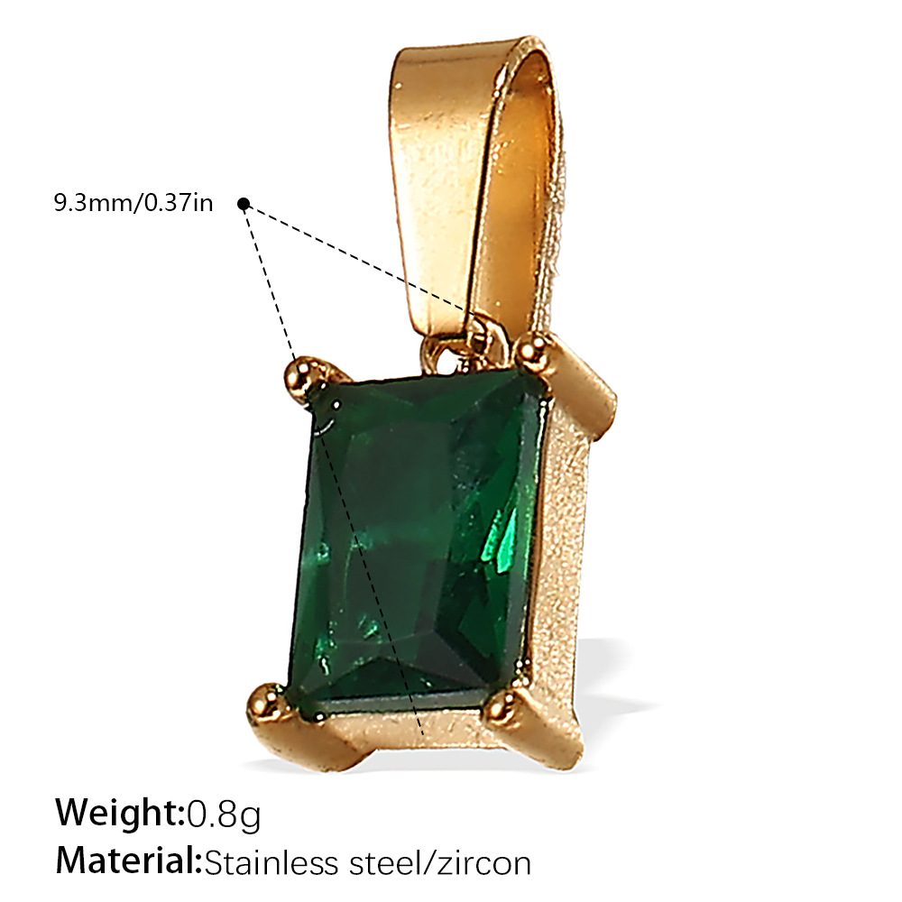 8:Pj466gng green zirconium gold pendant