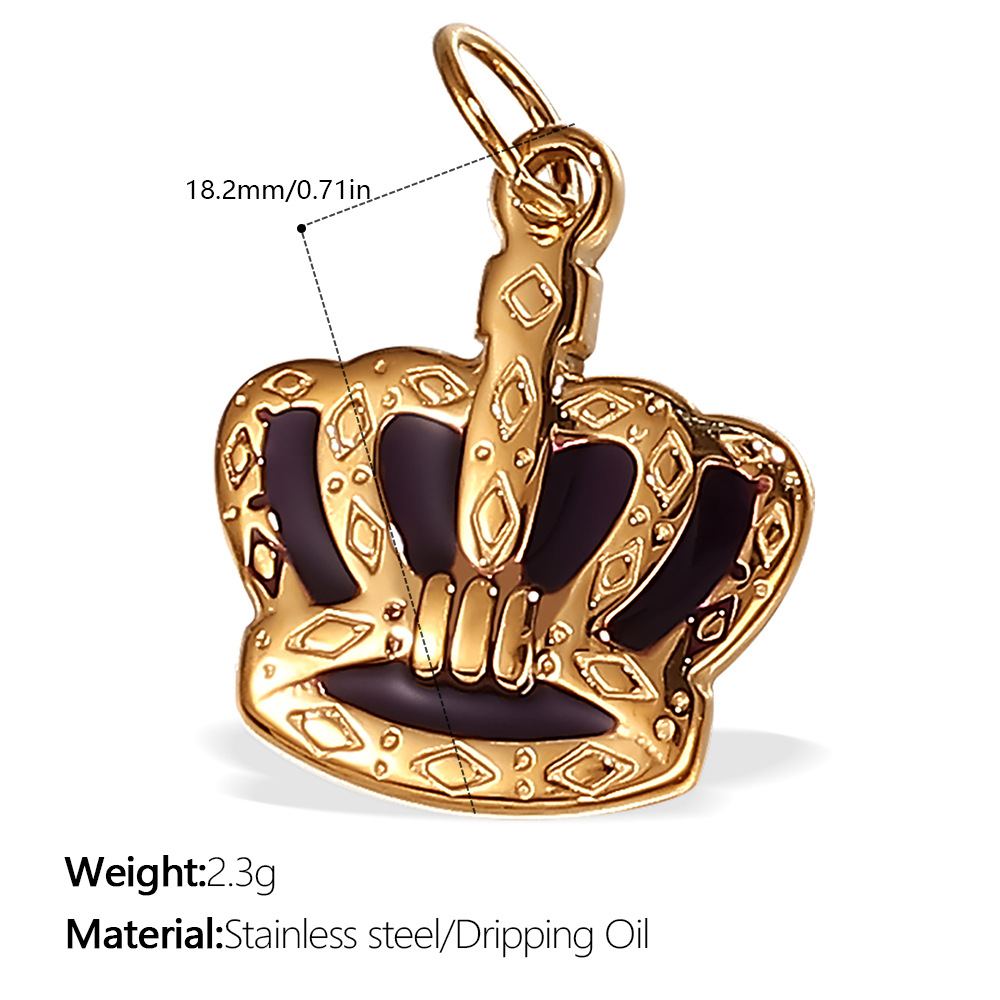 Pj499bkg black oil gold pendant