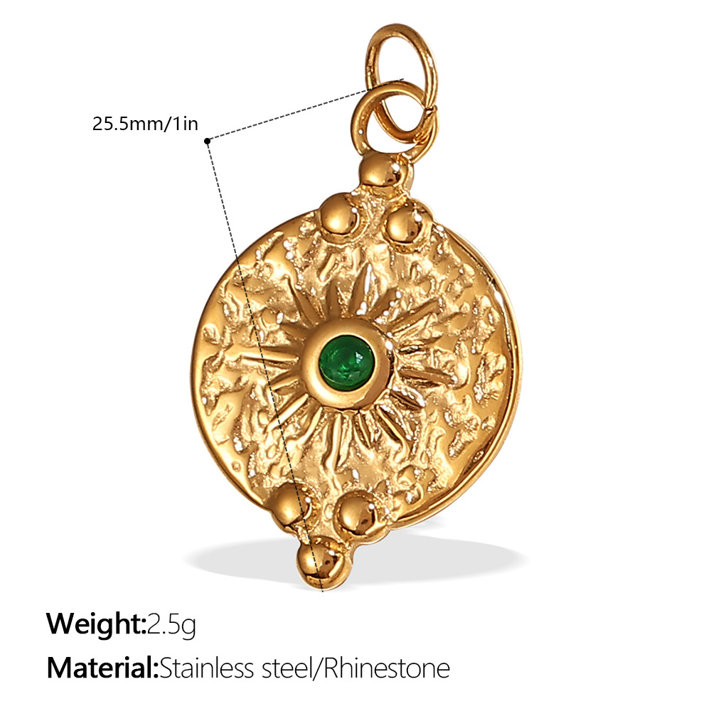 Pj516gng green diamond gold pendant