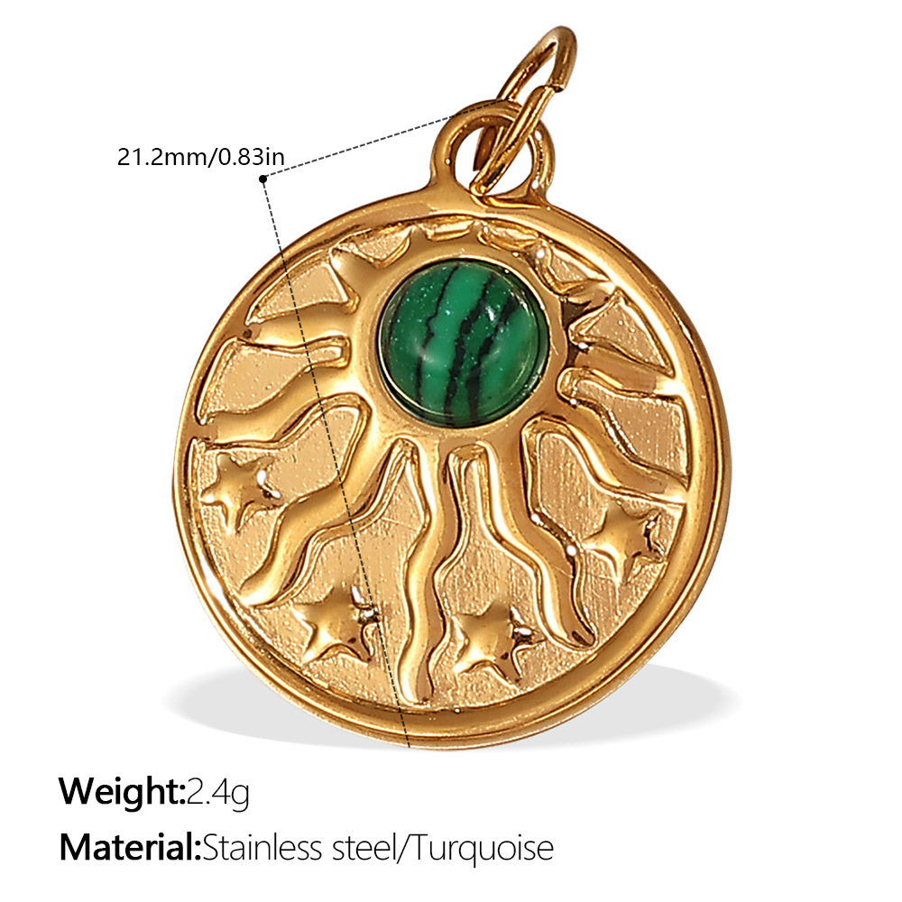 Pj518gng turquoise gold pendant