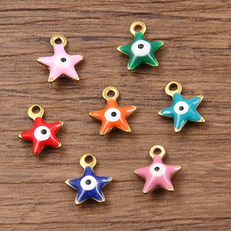 2:Five-pointed star randomly mixed color 1 piece 8x10mm 0.25g