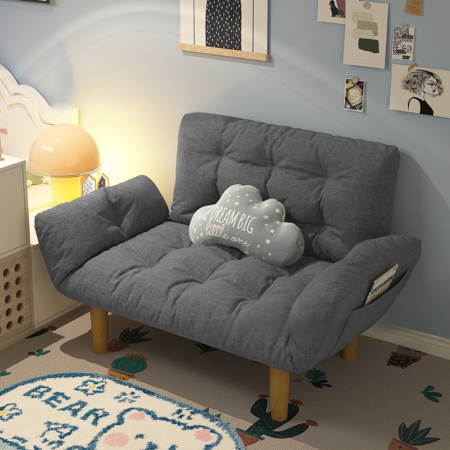 Dark gray cotton and linen