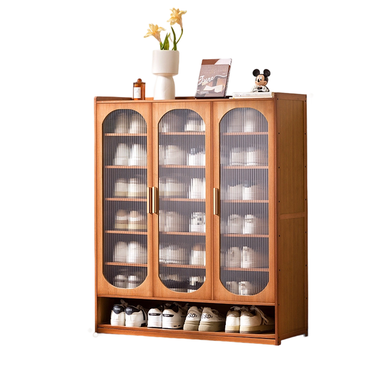 [brown] three doors and 8 floors