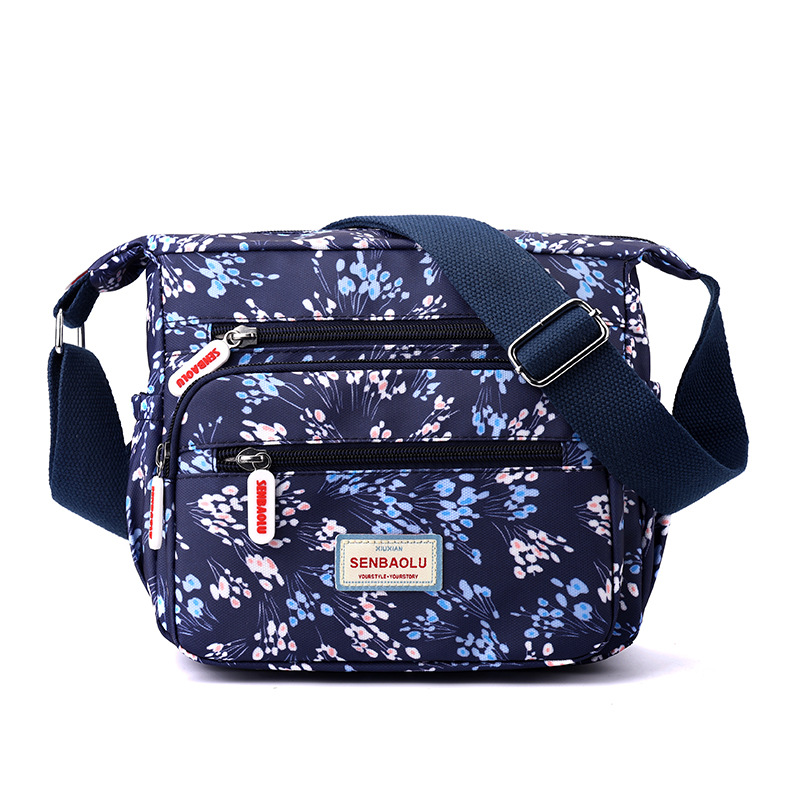 Small floral flowers on blue background