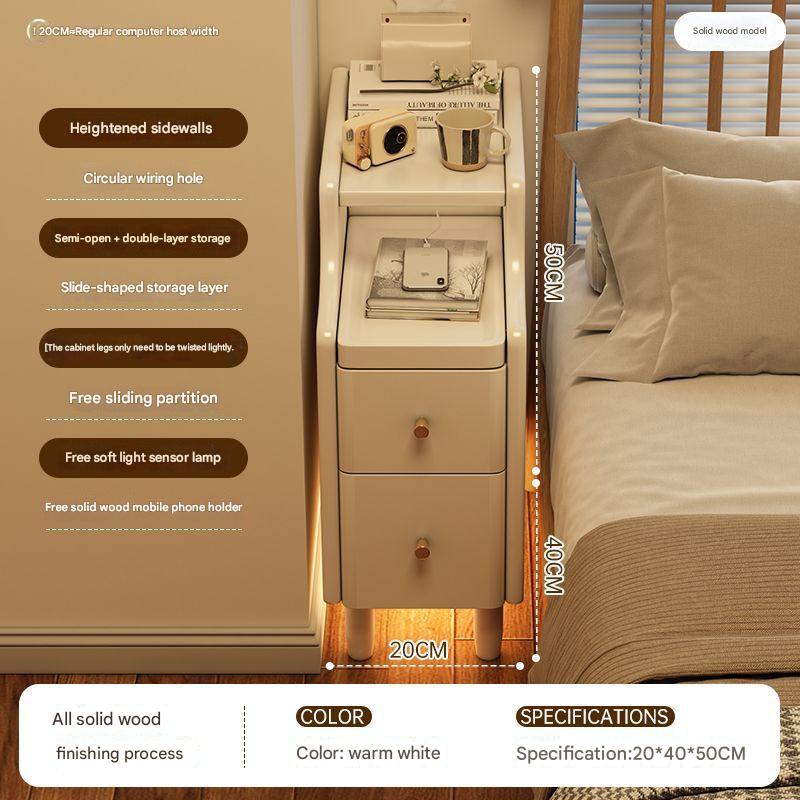 [induction night light model] all solid wood-cream white 20cm