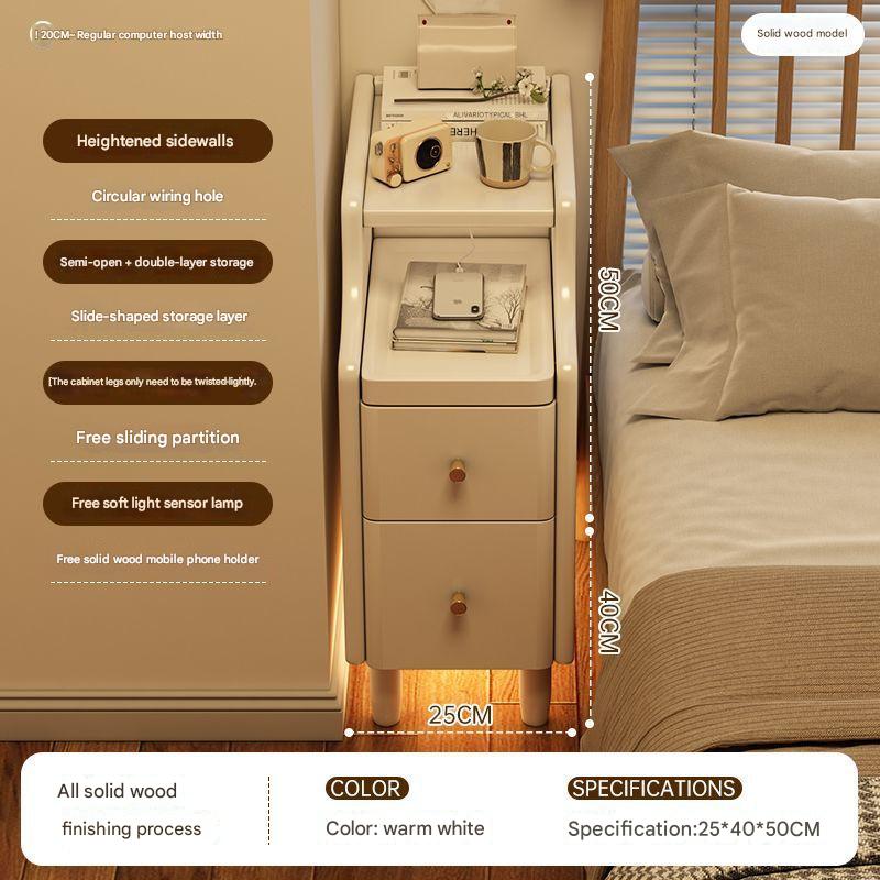 [induction night light model] all solid wood-cream white 25cm