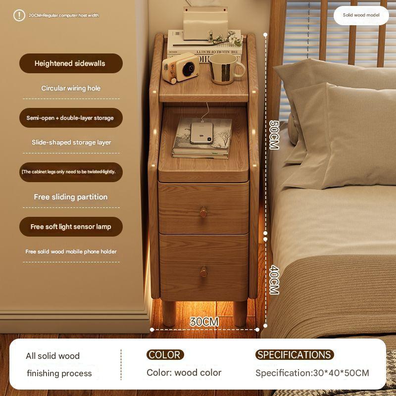 [induction night light model] all solid wood - log texture 30cm