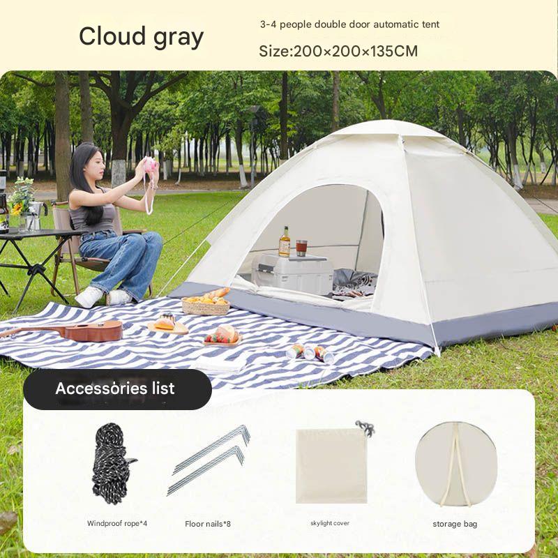 [Cloud ash] 3-4 people double door