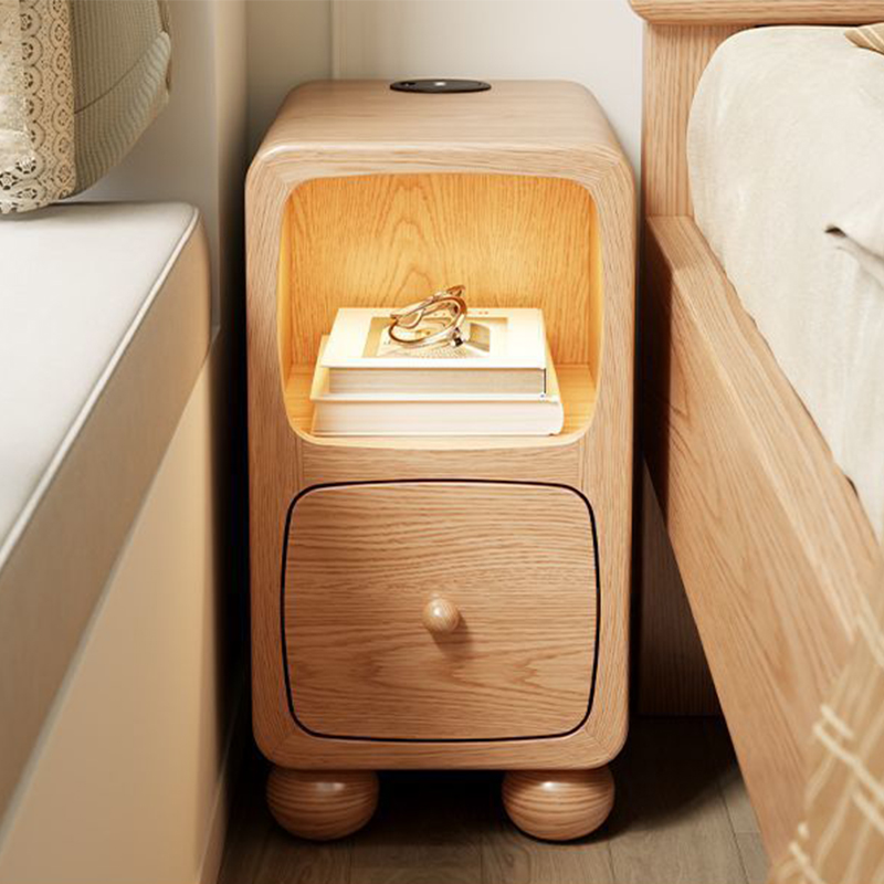 [wireless charging   induction light] all solid wood - wood color width 25cm