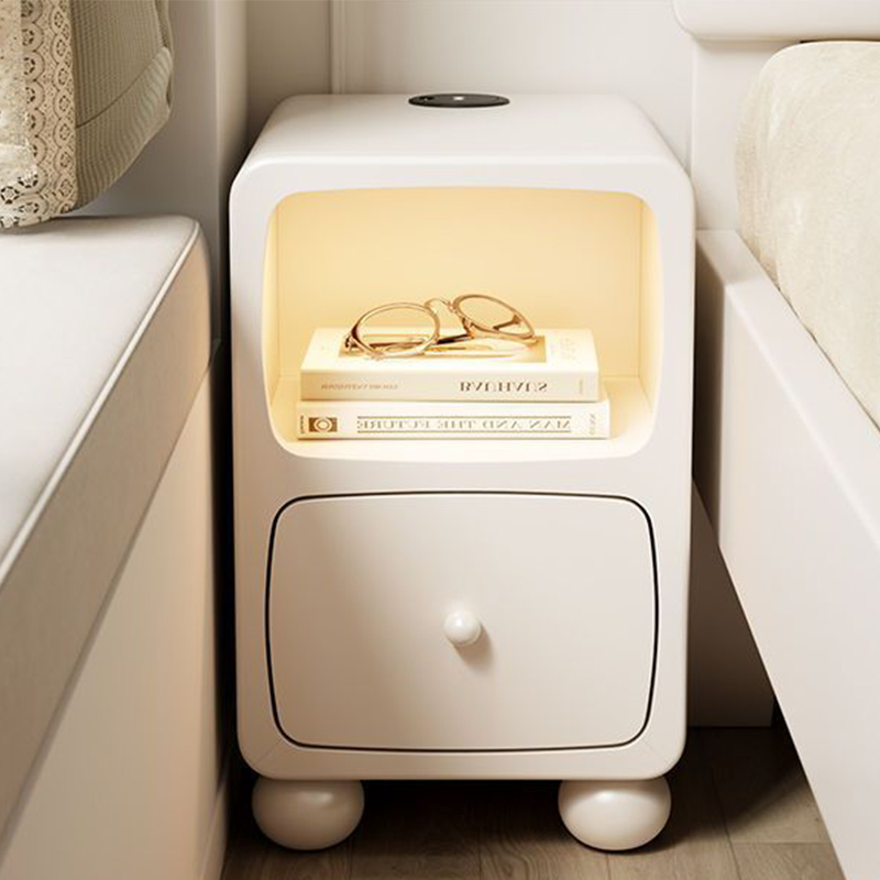 [wireless charging   induction light] all solid wood - white width 30cm