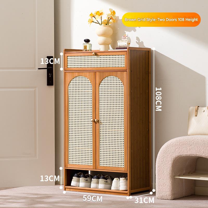 Brown - Double doors, eight layerswith drawers