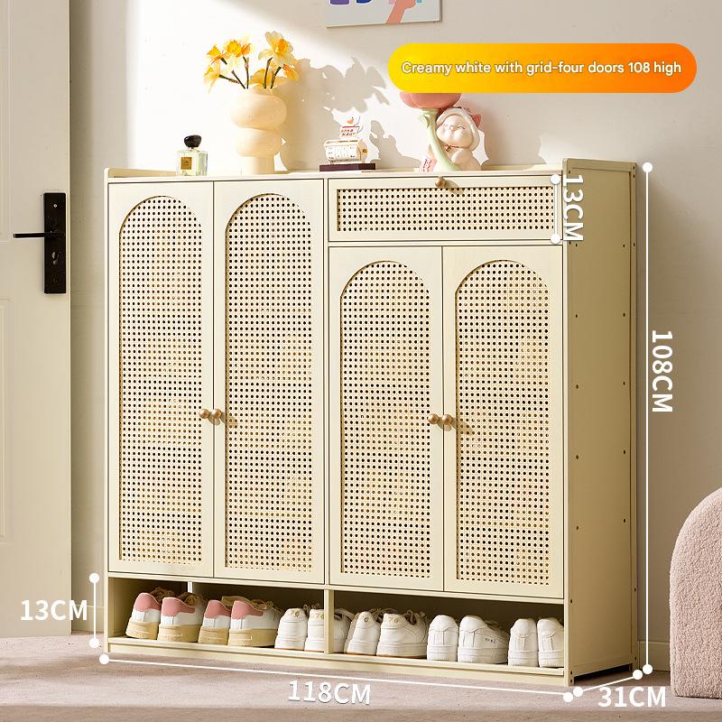 Milky white - Four doors, eight layers with drawers