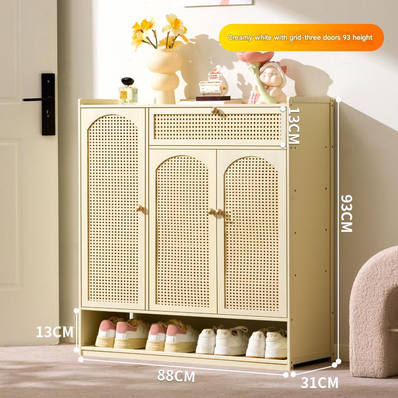 Milky white - Four doors, seven layers with drawers