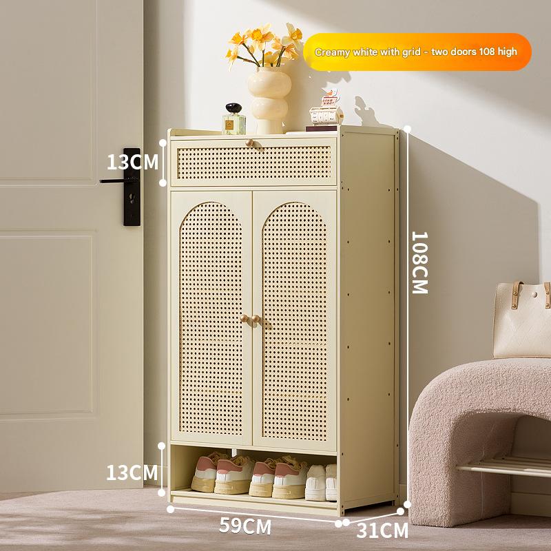 Milky White - Double doors, eight layers with drawers