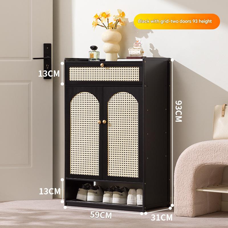 Black - Double doors, seven layers with drawers