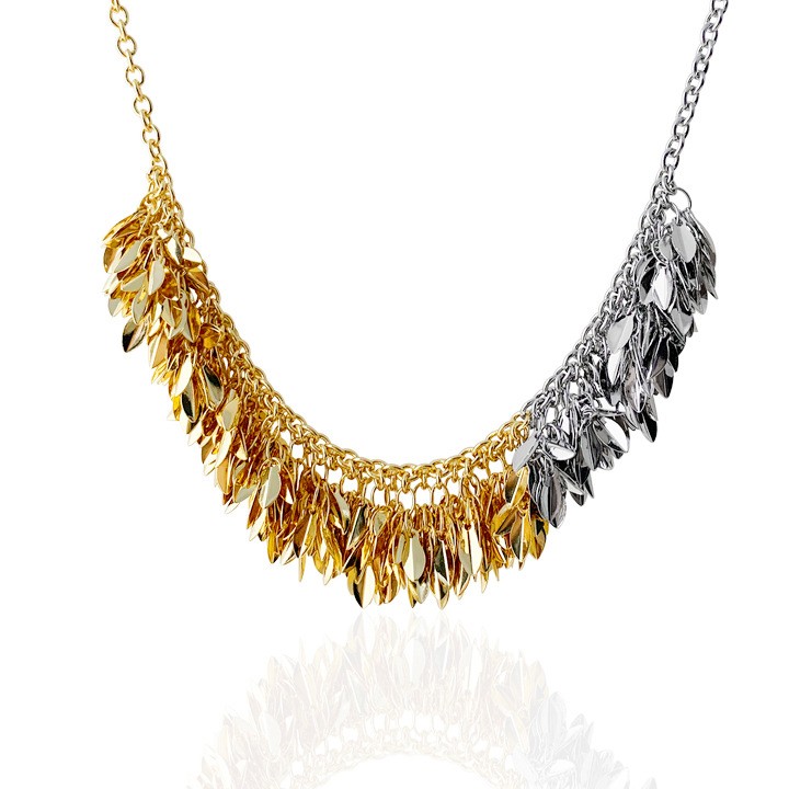 Gold and white gold bicolor necklace