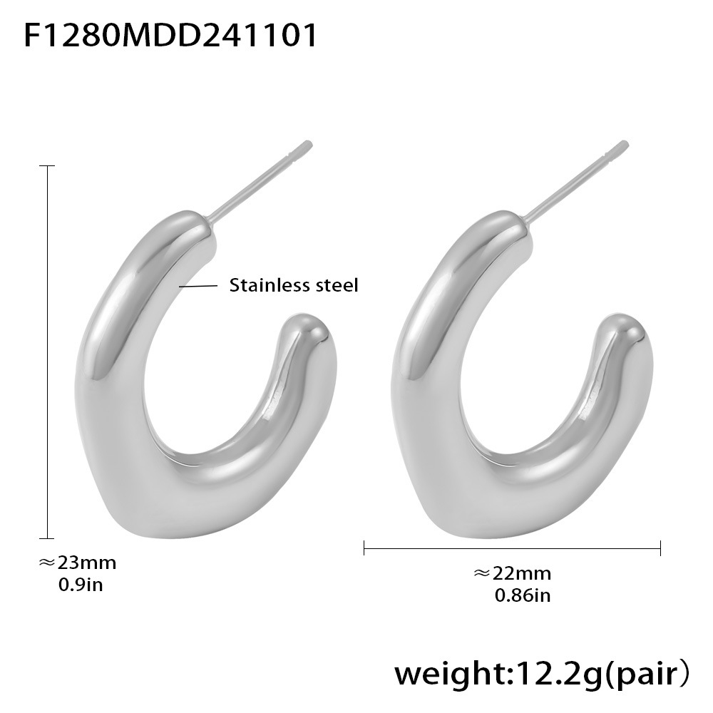 2:F1280-Steel U-shaped earrings