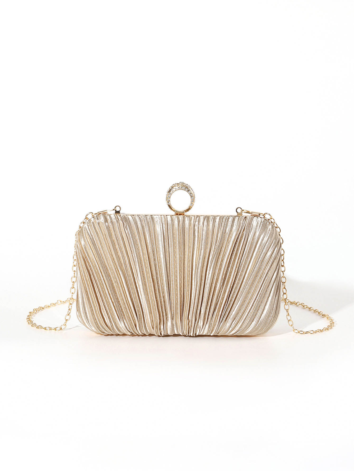 Single-sided pleated ring head - gold