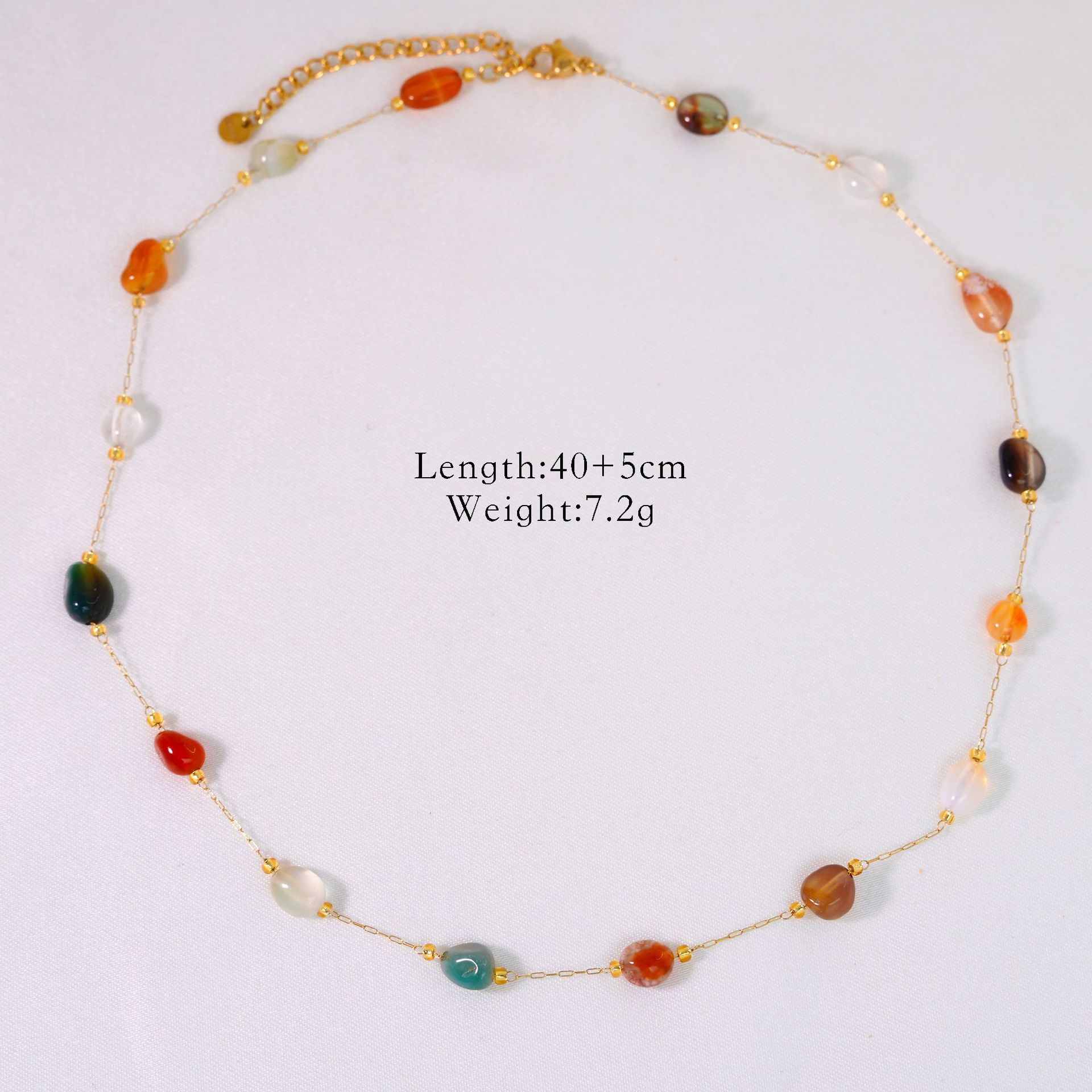1:Colorful natural stone necklace