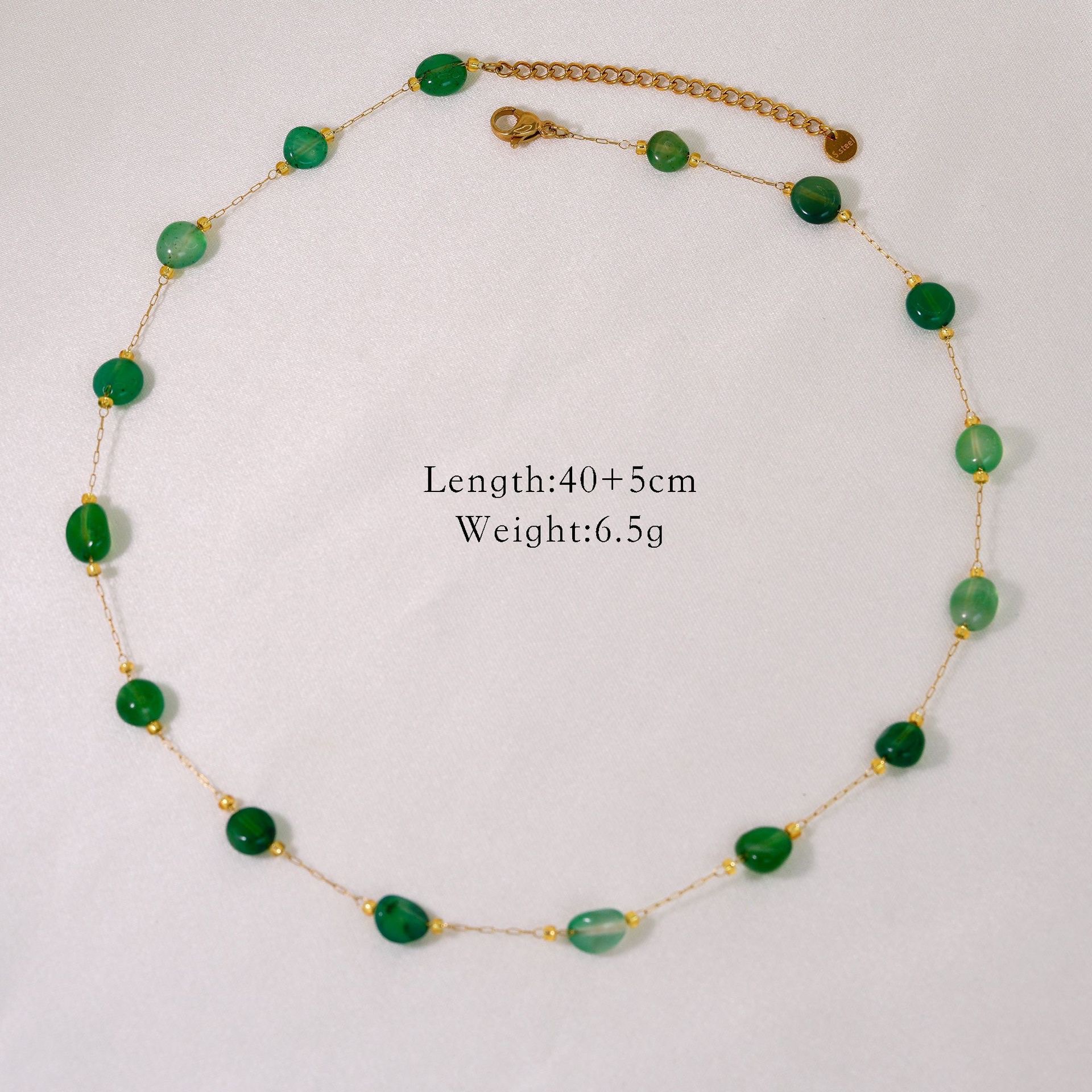 12:Green jade handmade chain