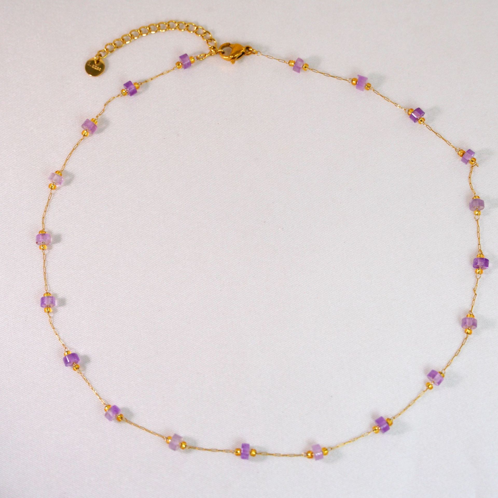 2:Amethyst necklace 16-18inch