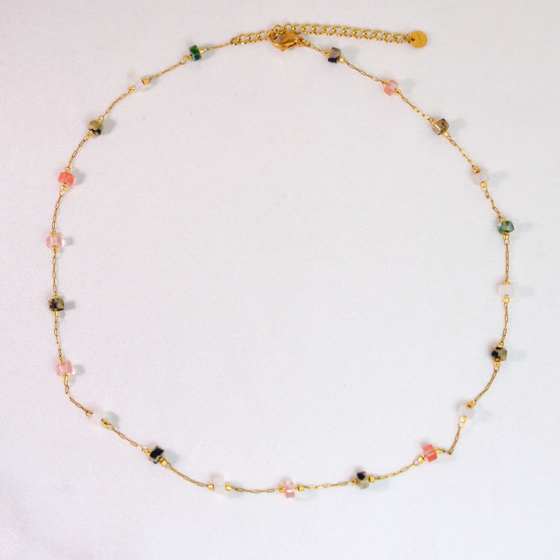 6:Mixed natural stone necklace 16-18inch