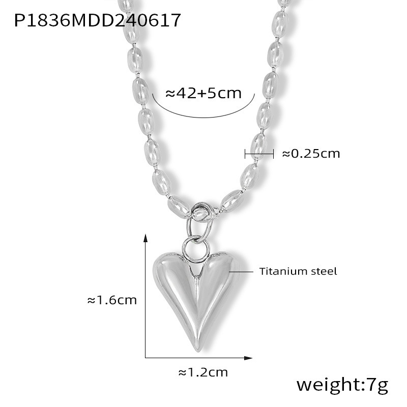 1:P1836-steel color necklace