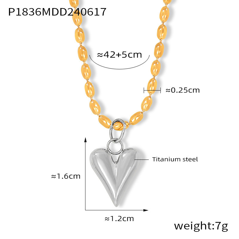 2:P1836-Between steel color necklace