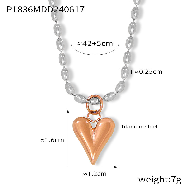4:P1836-between rose color necklace