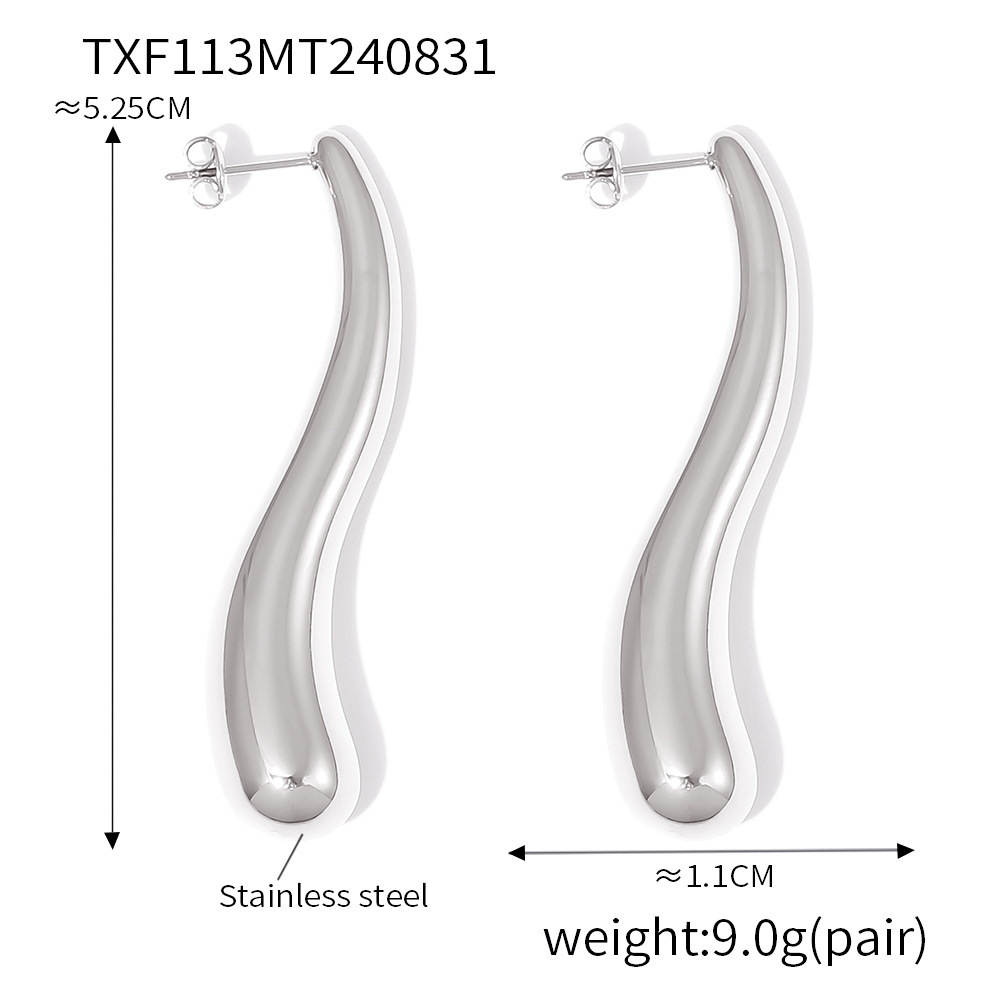 Steel-colored earrings