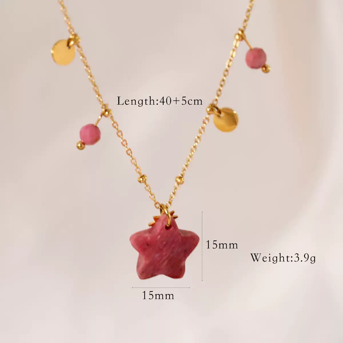 Rhodochrosite five-pointed star