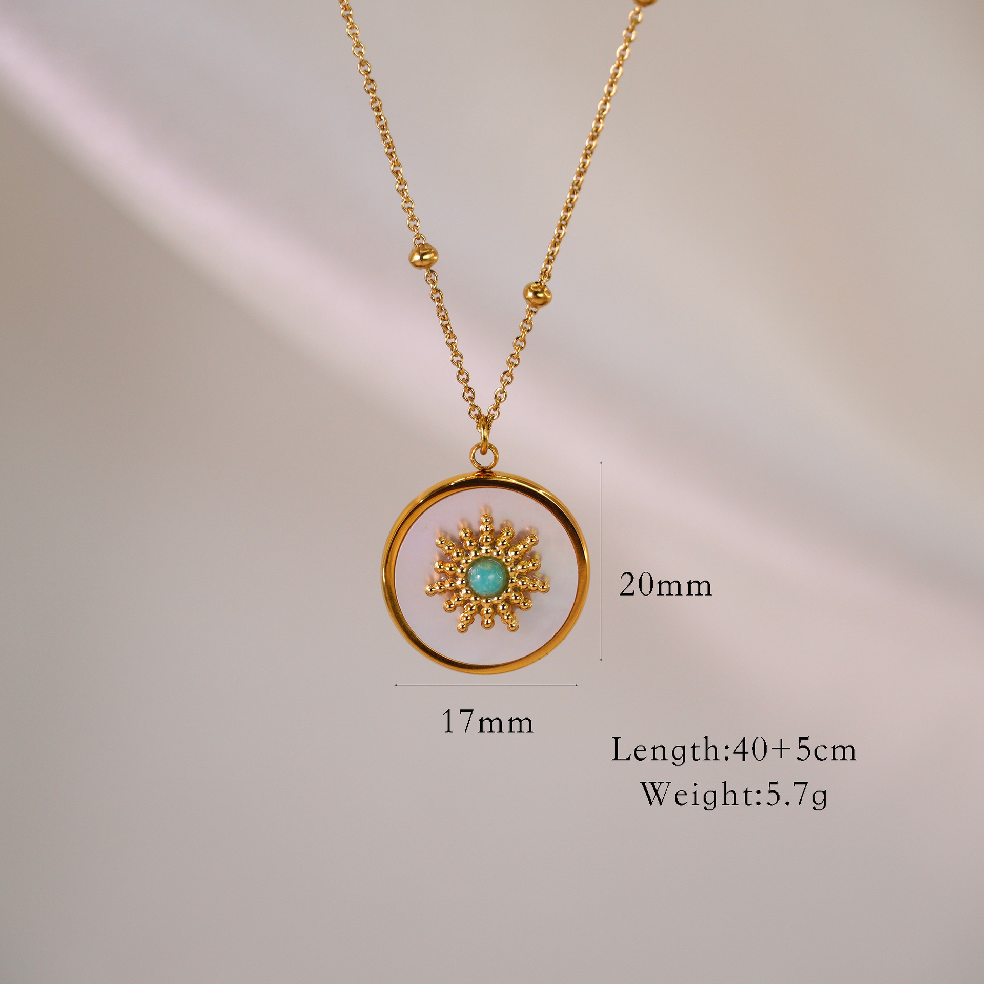 3:Amazonite white shell necklace