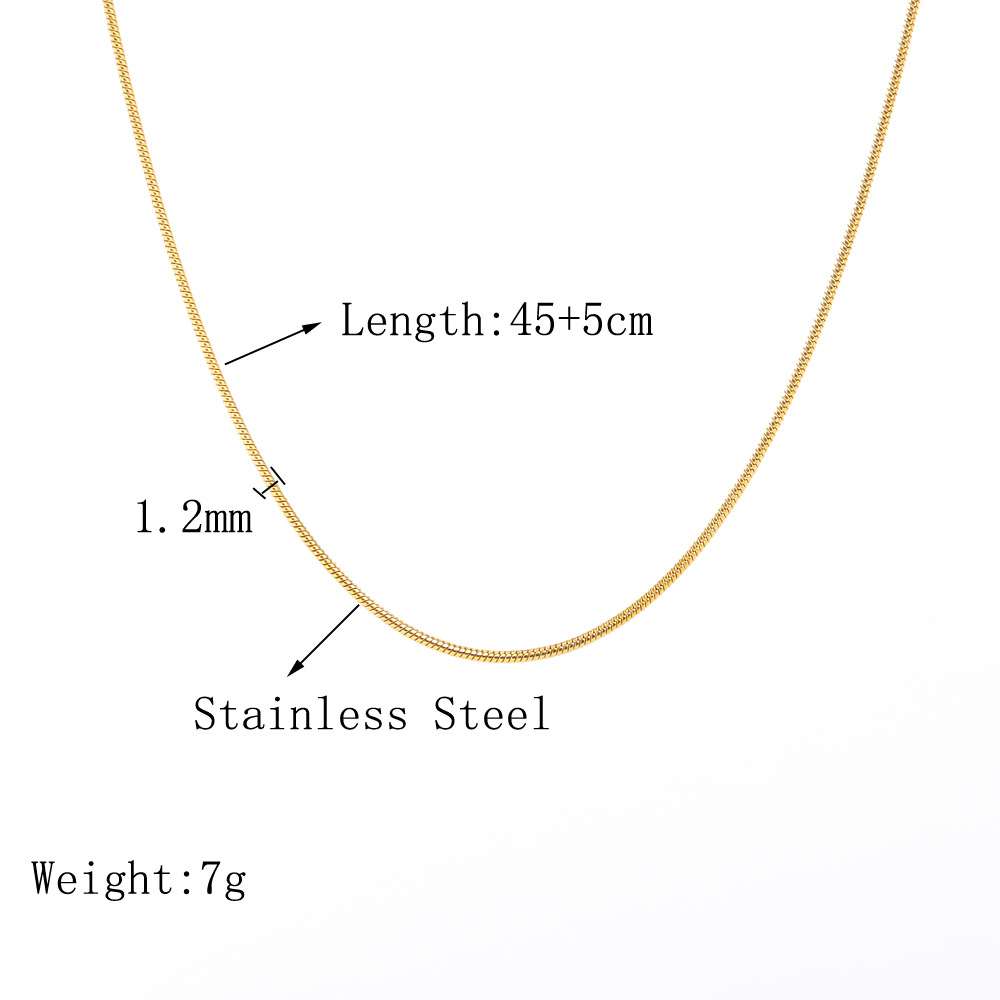 3:23C10122-round snake bone 45 5cm gold