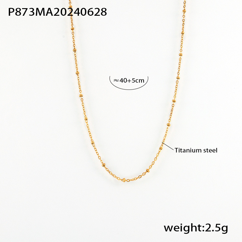 5:P873-thin golden cross clip bead chain