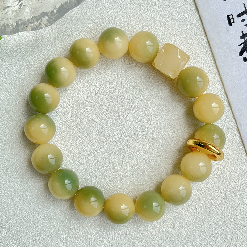 Small lime cheese gold ring bracelet 10mm