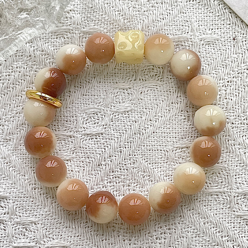 Violet Floating Cheese Golden Ring Bracelet 10mm