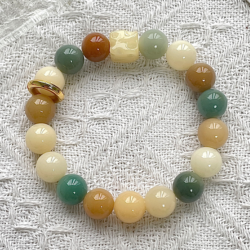 Multi-color cheese gold ring bracelet 10mm