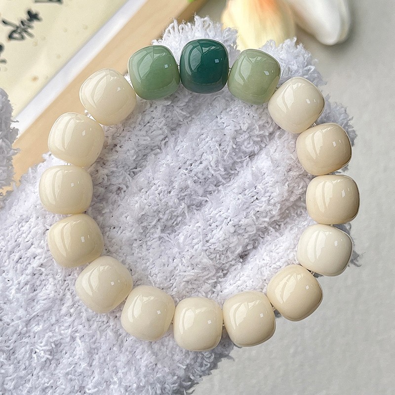 12:White Jade plum old barrel single circle