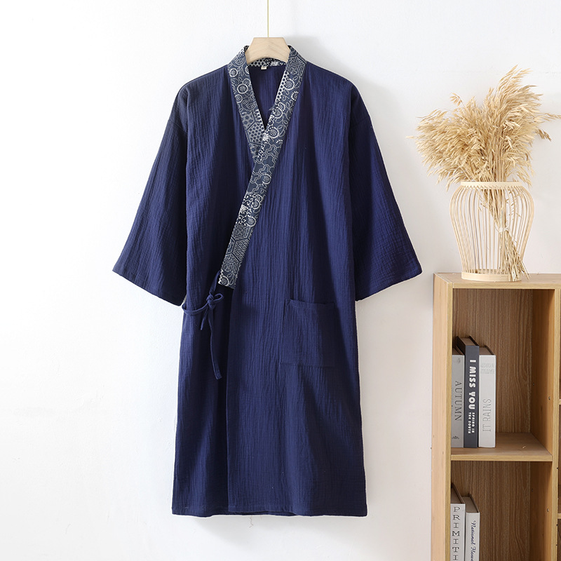 navy blue Patchwork Nightgown