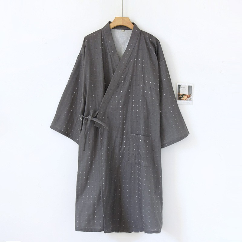 dark gray Yarn-dyed Dot ~ Robe