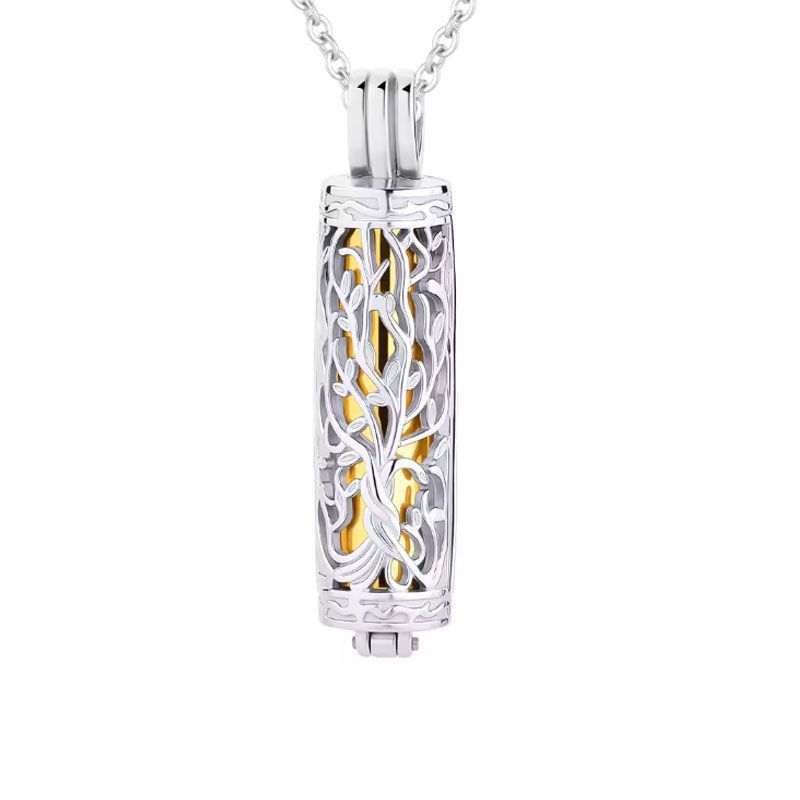 3:Golden hollow cylindrical pendant
