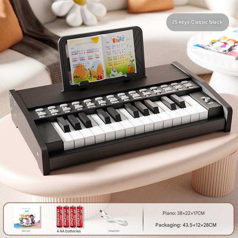 Light luxury flat wooden piano [classic black] upgraded control panel - rechargeable (sheet music   piano stickers)