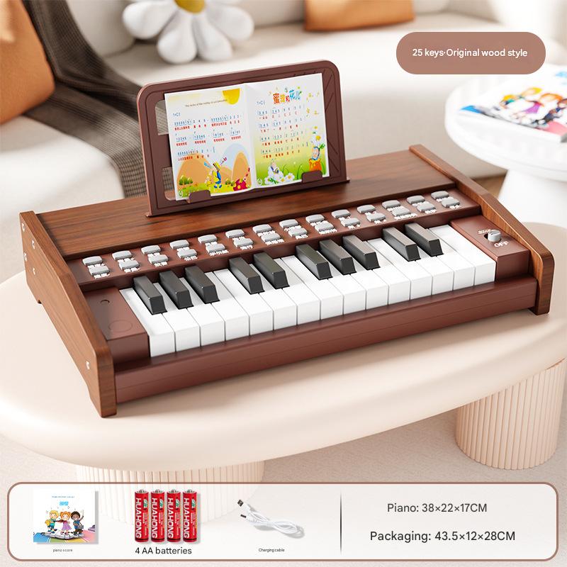 Light luxury flat wooden piano [walnut] upgraded control panel - rechargeable (sheet music   piano stickers)